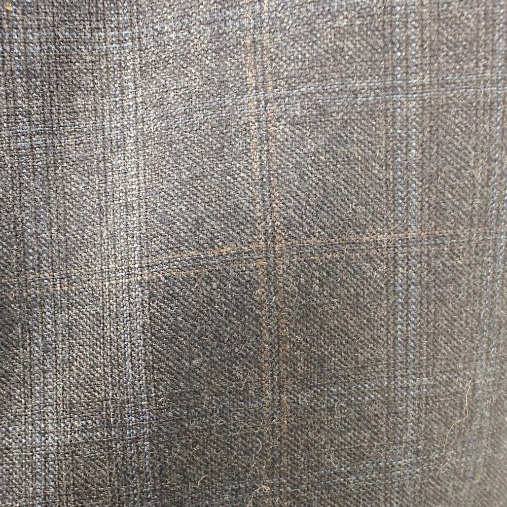 Hickey Freeman GlenCheck Navy Blue GlenPlaid Wool 3 Button Blazer Sport Coat USA